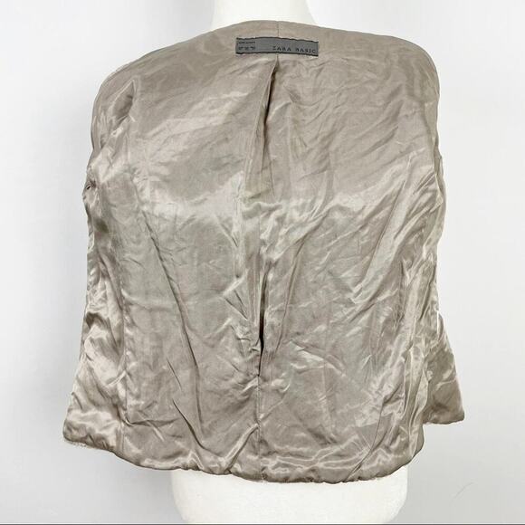 Zara Fleece Sheep Faux Fur Cropped Coat Size XS - Picture 11 of 13